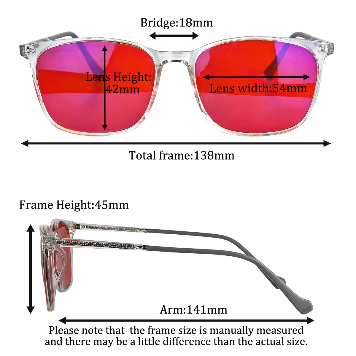 Red Lens Glasses Blue Light Glasses for Better Sleep Night Blue Light Protection Glasses Improve Sleep Insomnia Tr90 Frames